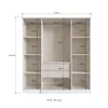 Ropero 4 Puertas 2 Cajones Varios Estantes Y Espejos 100% Mdp Nogal - Roperos y placares, Uruguay | Muebles Express, vista 4 de 4
