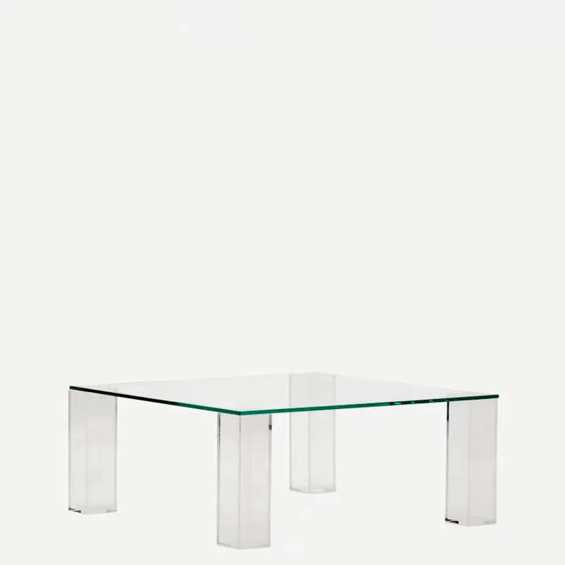 Mesa auxiliar Adularia de cristal templado - transparente 85 x 85 cm en Transparente - Mesas de arrimo, Uruguay | Kavehome