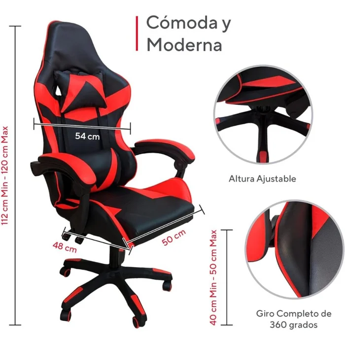 Silla Gamer Linkage en Negro - Escritorios y sillas de escritorio, Uruguay | La Cueva Muebles, vista 3