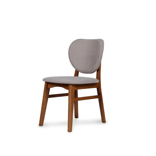 Silla Cleo - Nogal - Respaldo tapizado - Tela Rústica - Tostado (CH) en Beige - Butacas, banquetas y puffs, Uruguay | NYR