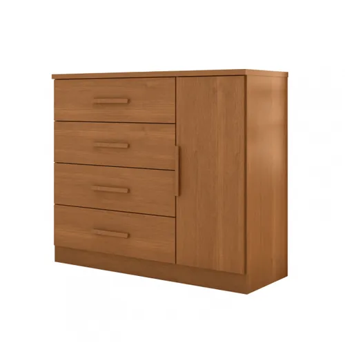 Cómoda Zapatera Genova Plus 1 Puerta 4 Cajones - Cinamomo en Marrón - Cómodas, Uruguay | Rústico Hogar