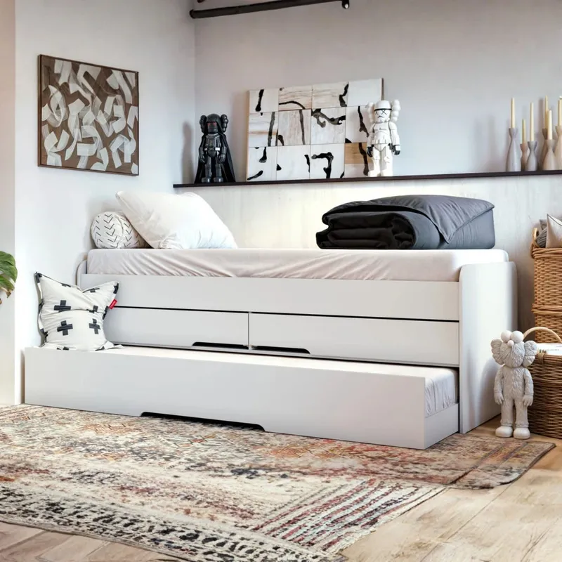 Cama Marinera 1 plaza con cajones - Línea Nordik - Blanco - Dormitorio, Uruguay | Ecowood