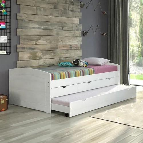 Cama Marinera 1 Plaza Con Cajones - Ulli - Blanco en Blanco - Dormitorio, Uruguay | Rústico Hogar