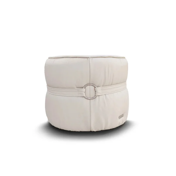 Puff 100% Cuero - Mia - Beige - Sillones y sofás, Uruguay | Ecowood