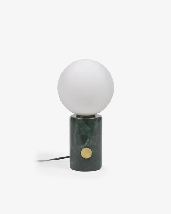 Lámpara de mesa Lonela de mármol con acabado verde en Verde - Lámparas de mesa, Uruguay | Kavehome
