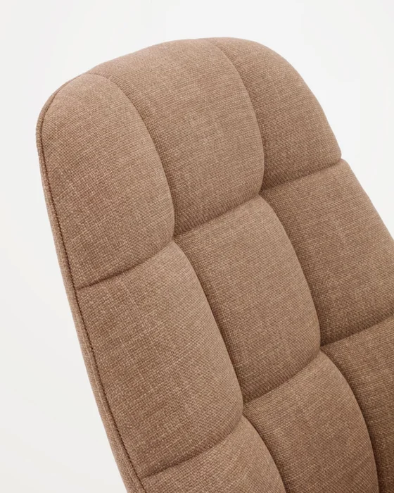 Butaca giratoria Jaspe beige y metal con - marrón claro y metal con acabado gris FSC 100% en Beige - Muebles, Uruguay | Kavehome, vista 6