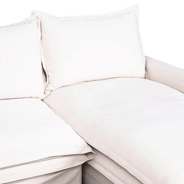 Sofa C/chaise 4 Cuerpos Tela Blanco Alaska en Blanco - Sillones y sofás, Uruguay | Divino, vista 3