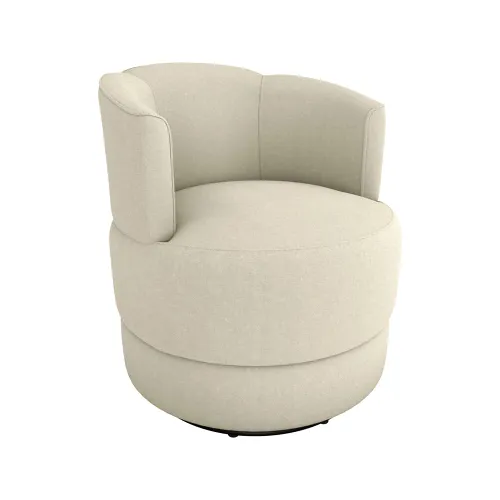 Sillon Butaca Giratoria 360 Grados Tapizada Tela en Beige, Uruguay | Lais Muebles