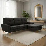 Sofá Negro 3 cuerpos con Chaise JN-2037