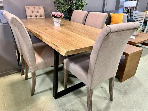 Juego Comedor Industrial 180x90 6 Sillas Vestir Ozark A Eleccion en Multicolor - Mesas de comedor, Uruguay | Ozark Home