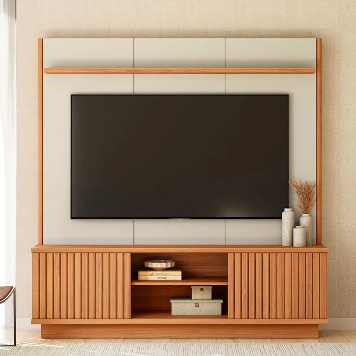 Modular para Tv Ravenna Canela/Banco - Línea Haus en Madera natural - Muebles para TV, Uruguay | Ecowood, vista 2