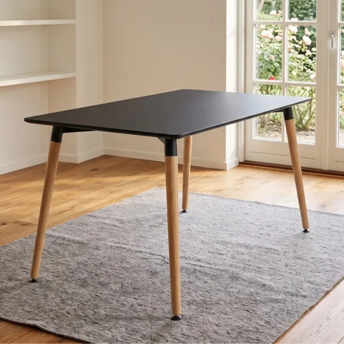 Mesa de Comedor 120x80 - Eames - Negro en Negro - Mesas de comedor, Uruguay | Rústico Hogar