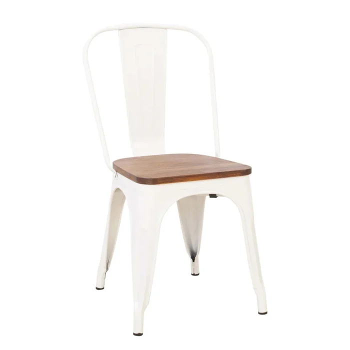 Silla De Comedor Cy-2000w2 Metal Blanco Estilo Tolix en Blanco - Sillas, Uruguay | Divino, vista 2