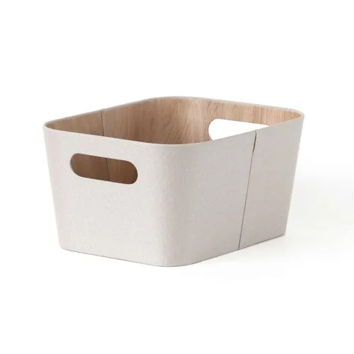 ORGANIZADOR CON ASAS 23X30.5X15.2CM EXT TELA CREMA en Beige - Canastos, Uruguay | Decohogar