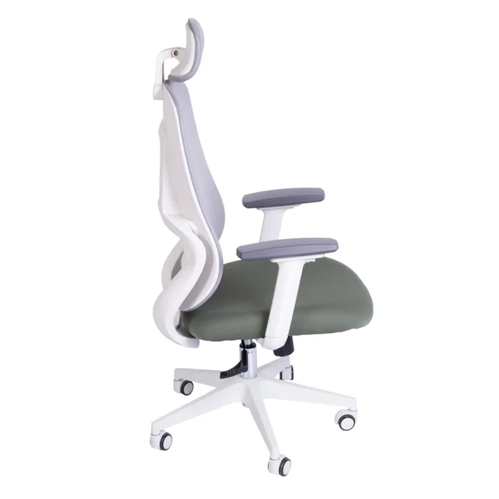 Silla De Oficina Malla Blanco Damasco en Verde oliva - Sillas de escritorio, Uruguay | Divino, vista 4