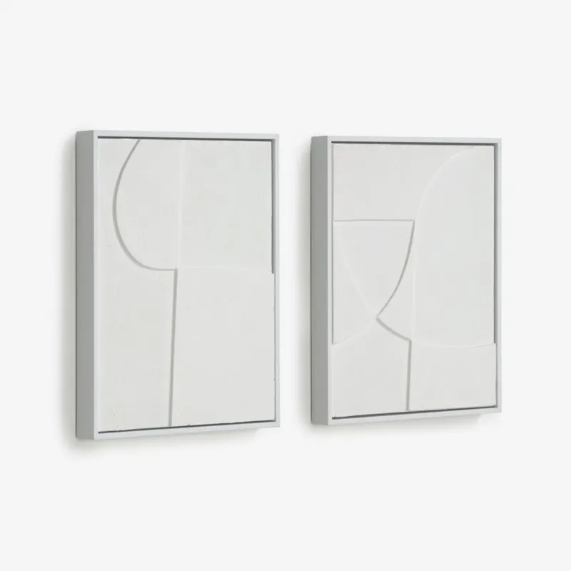 Set Beija de 2 cuadros blanco 32 x 42 cm en Blanco - Decoración de pared, Uruguay | Kavehome