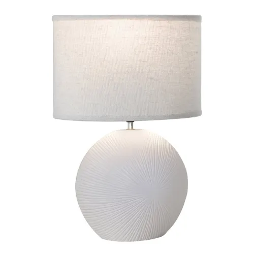 LAMPARA DE MESA CERAMICA 37x19x54CM LINEAS BLANCO en Blanco - Lámparas de mesa, Uruguay | Koz
