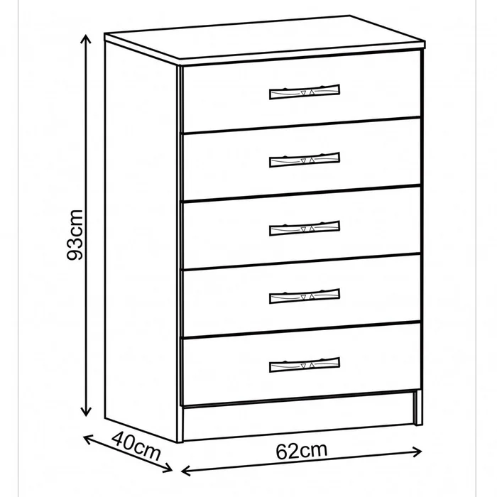 Comodas Cajoneras 5 Cajones Dormitorio Demolición 05D en Multicolor - Cómodas, Uruguay | Muebles Express, vista 3