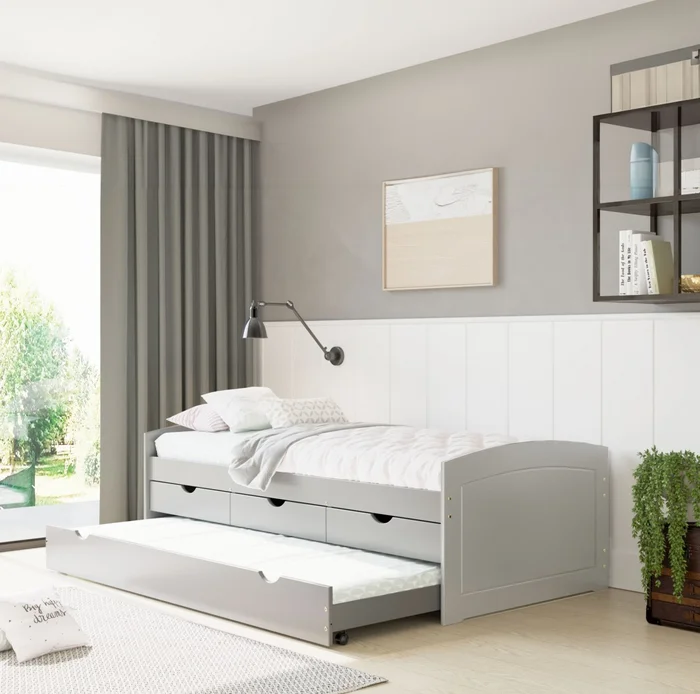 Cama Marinera 1 Plaza Con Cajones - Ulli - Gris en Gris - Dormitorio, Uruguay | Rústico Hogar