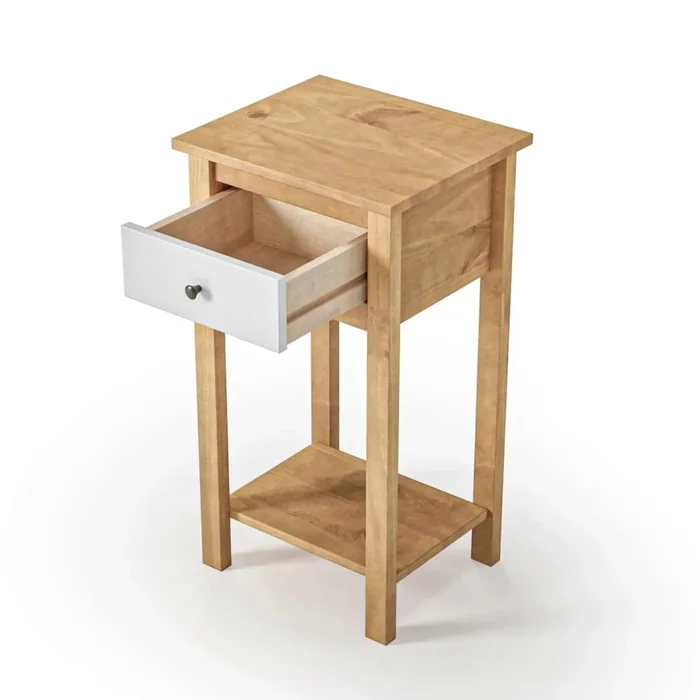 Mesa De Arrime Aparador 1 Cajón - Línea Maden - Blanco en Blanco - Mesas de arrimo, Uruguay | Ecowood, vista 4