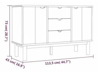 Comoda/Encimera 2P y 3C Mel/Gris Linea Nordica en Madera Maciza en Madera natural - Cómodas, Uruguay | Quesal, vista 5