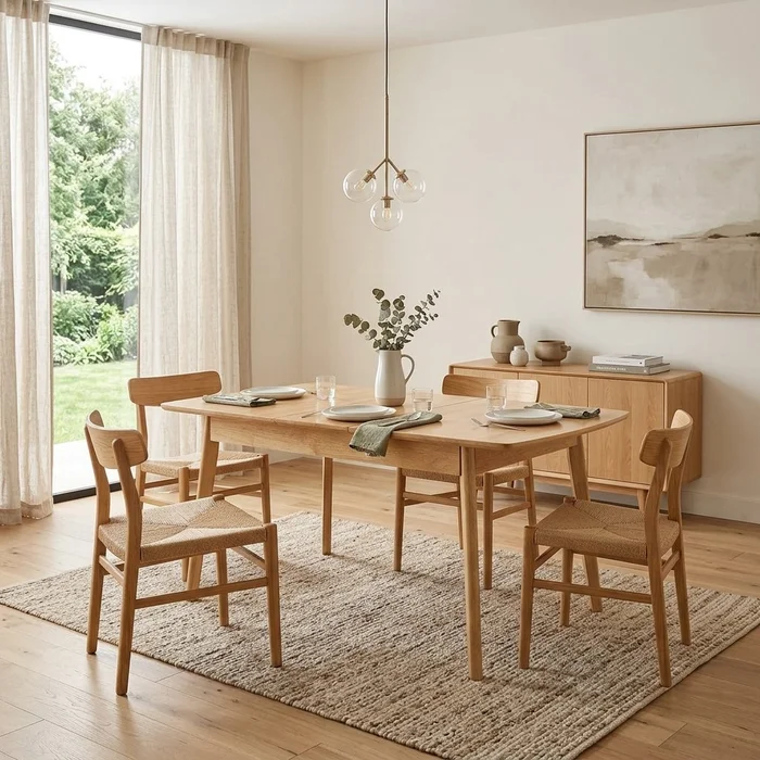 Mesa de comedor Extensible - Madera 120 a 150 cm - Osmo en Madera natural - Mesas de comedor, Uruguay | Berna Home, vista 2