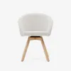Silla giratoria Marvin - chenilla beige y patas de madera maciza de haya acabado natural en Beige - Sillas, Uruguay | Kavehome, vista 5 de 8