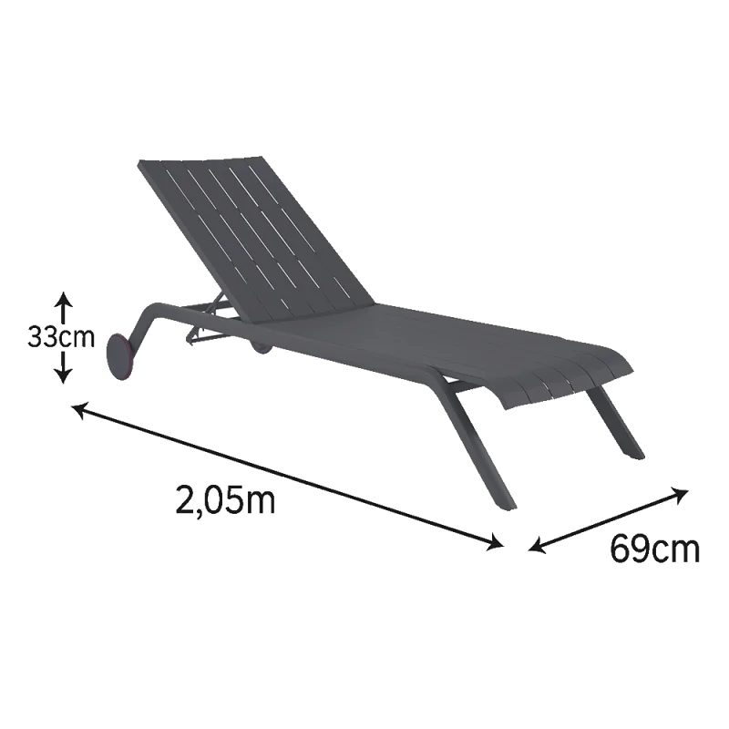 Reposera Idaho gris en Gris - Muebles para el exterior, Uruguay | Naterial Uruguay, vista 3