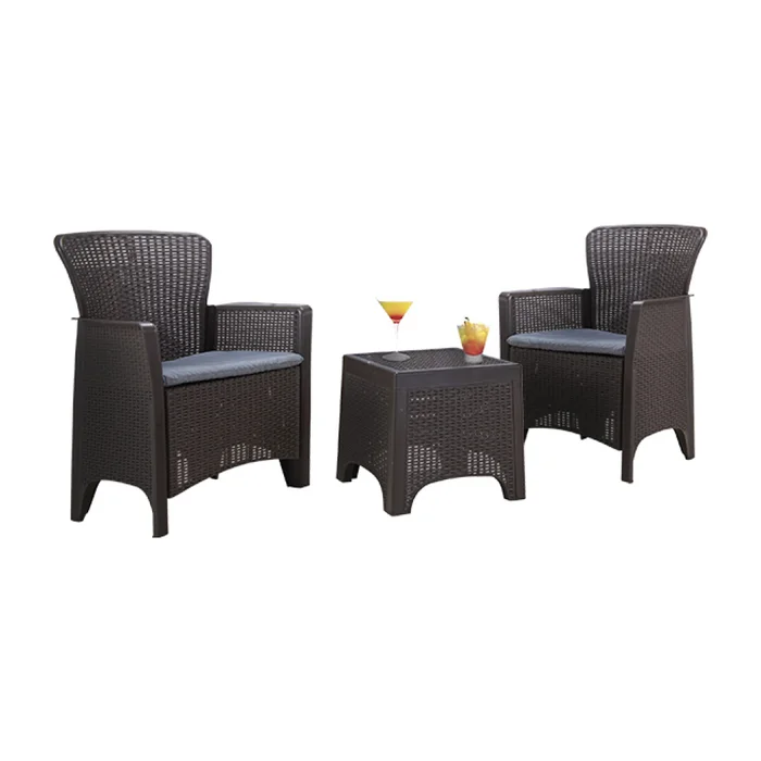 Set Exterior (2+1) Marrón Polipropileno Cadiz en Marrón - Muebles para el exterior, Uruguay | Divino