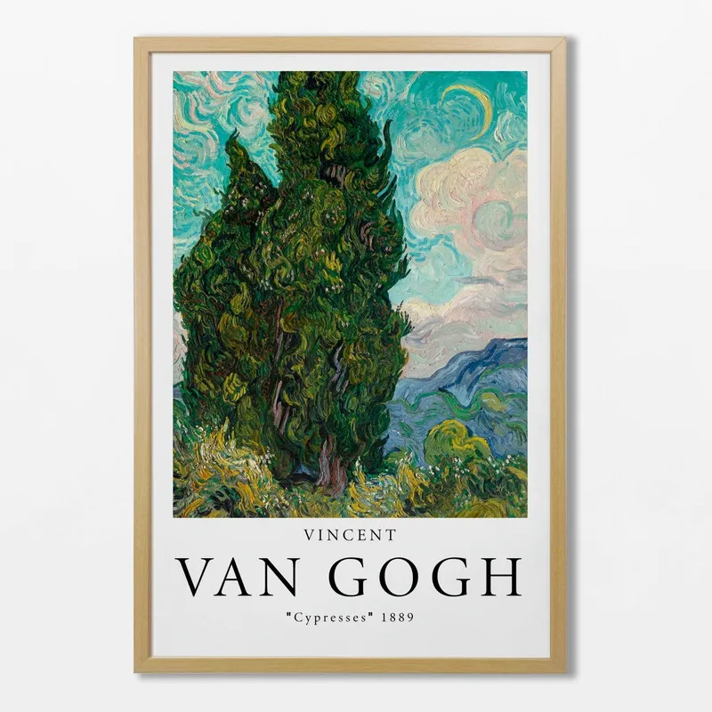 Vincent Van Gogh - Cypresses en Multicolor - Láminas, Uruguay | La Cuadrería