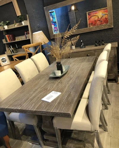 Juego Comedor Madera Ozark Doble Pie Central 6 Sillas Vestir A Eleccion en A Eleccion - Mesas de comedor, Uruguay | Ozark Home, vista 4