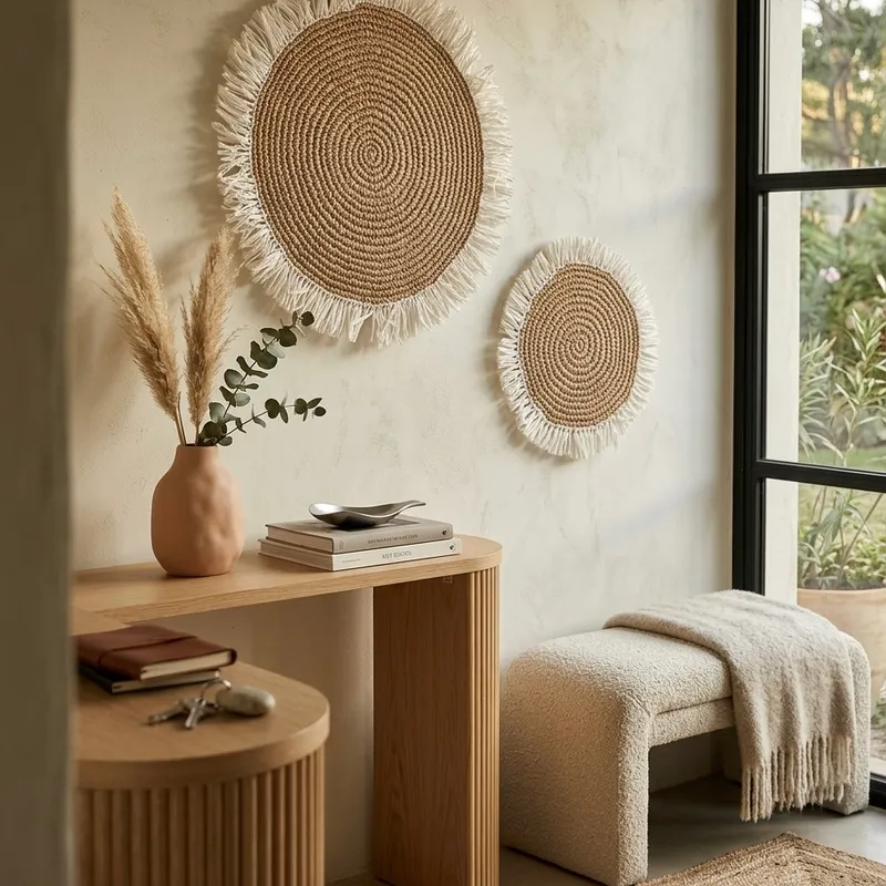 Individual / Aplique Alelí Blanco y Natural en Blanco - Decoración de pared, Uruguay | Indrana