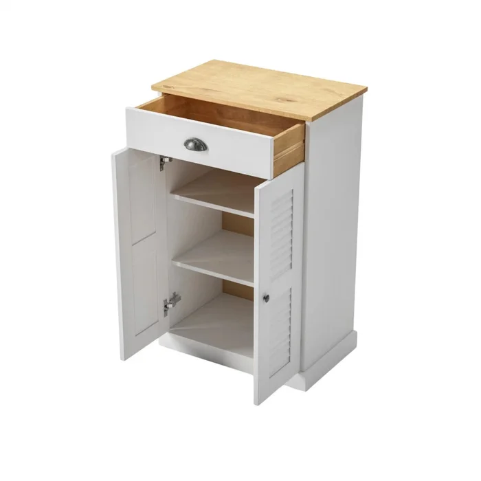Zapatera - 2 Puertas - 1 Cajón - Línea Oslo - Blanco en Blanco - Aparadores y recibidores, Uruguay | Ecowood, vista 2