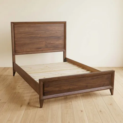 Cama 2 Plazas Madera Marron Millenium en Marrón - Dormitorio, Uruguay | Divino