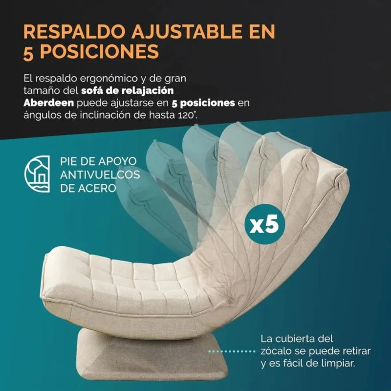 Sillon Reclinable Giratorio Aberdeen - Beige en Beige - Sillones y sofás, Uruguay | La Cueva Muebles, vista 6