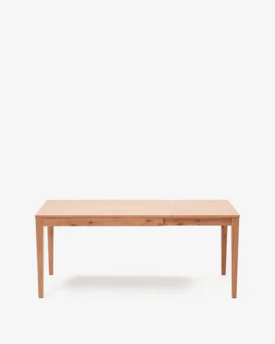 Mesa extensible Yain de chapa y madera maciza de roble - 120 (180) x 80 cm en Madera natural - Mesas de comedor, Uruguay | Kavehome, vista 9