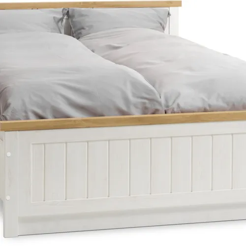 Estructura cama MARKSKEL 180x200 roble/bl en Blanco - Dormitorio, Uruguay | JYSK