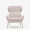 Butaca Belina - de chenilla beige y acero con acabado blanco en Beige - Butacas, banquetas y puffs, Uruguay | Kavehome, vista 6 de 10