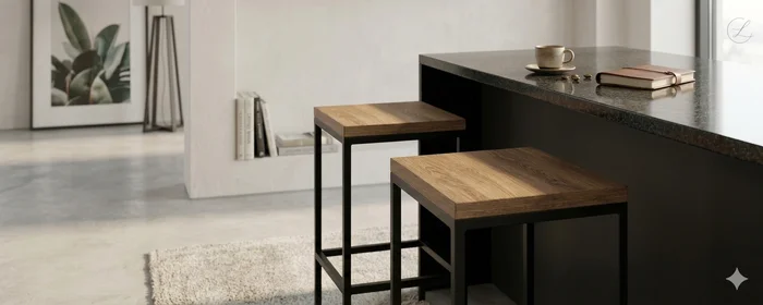 Kit por 2 bancos altos (banqueta) linea Steel Quadra |  27816 en Madera natural - Sillas de escritorio, Uruguay | World Vigo