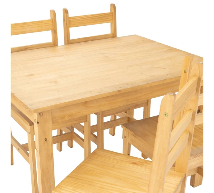 Juego de Comedor Lucia Plus 4 Sillas Madera - Natural en Madera natural - Mesas de comedor, Uruguay | Rústico Hogar, vista 2
