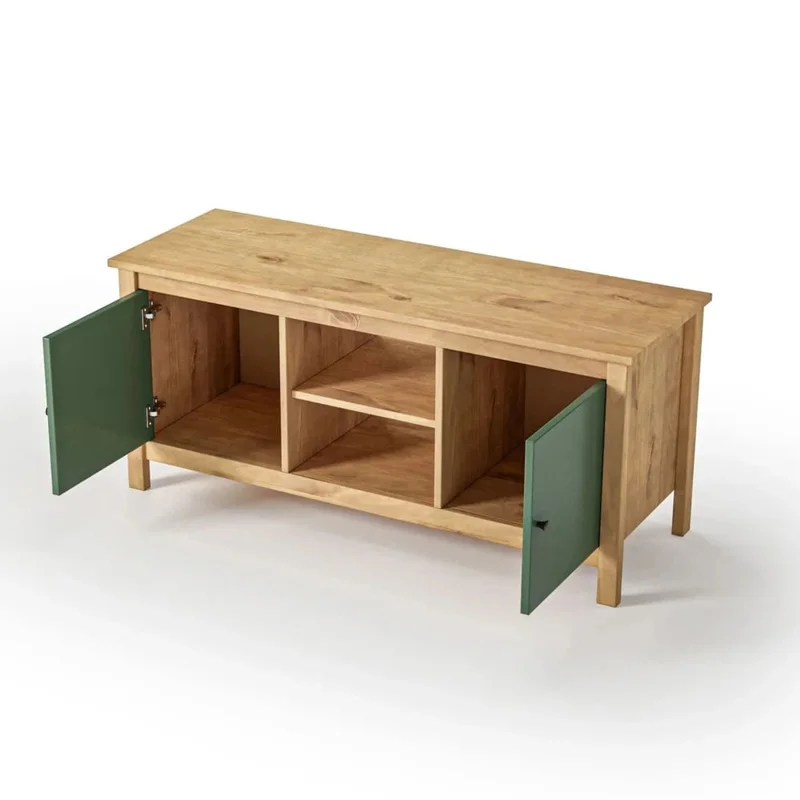 Rack para TV 2 Puertas - Línea Maden - Verde en Verde - Muebles para TV, Uruguay | Ecowood, vista 3