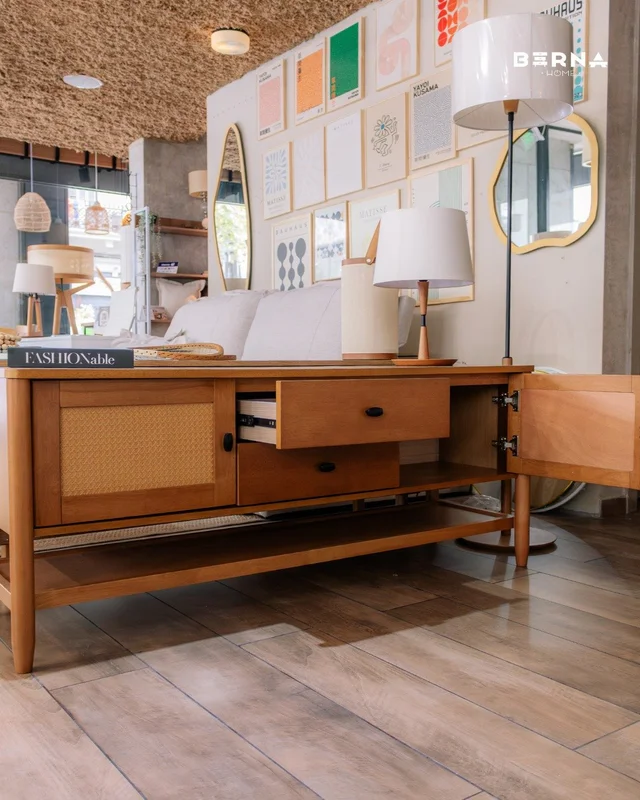 Rack Toulouse 150cm – Madera Natural de Gomero en Madera natural - Muebles para TV, Uruguay | Berna Home, vista 4