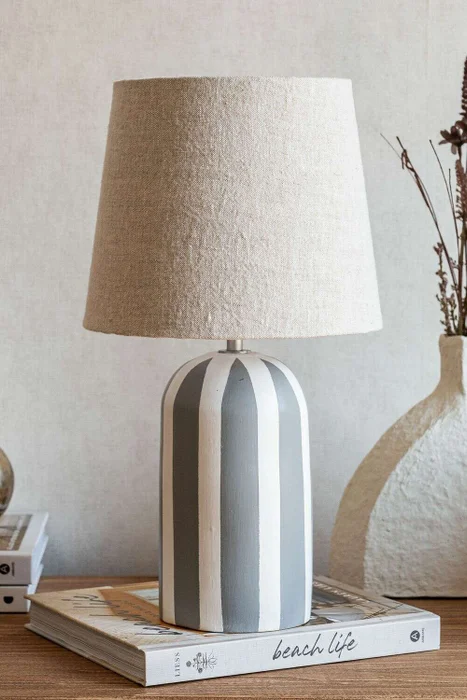LAMPARA GREY - CERAMICA RAYAS en Multicolor - Lámparas de mesa, Uruguay | La Iberica