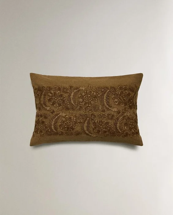 FUNDA COJÍN BORDADO en Marrón - Textiles, Uruguay | Zara Home, vista 5