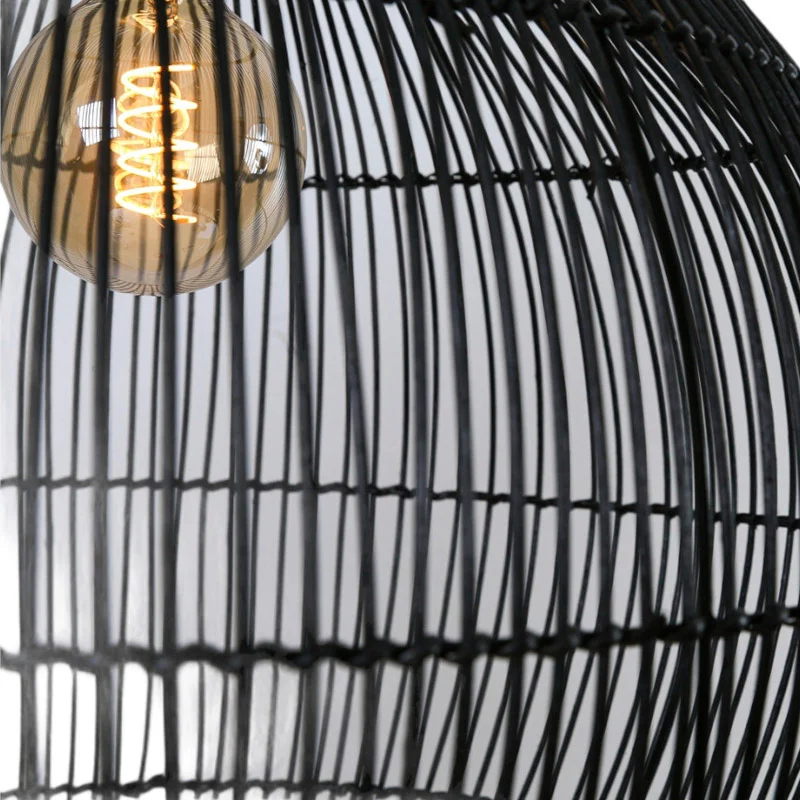 Lámpara De Techo Rattan Hana en Negro - Lámparas colgantes, Uruguay | Alta Gracia Deco, vista 3