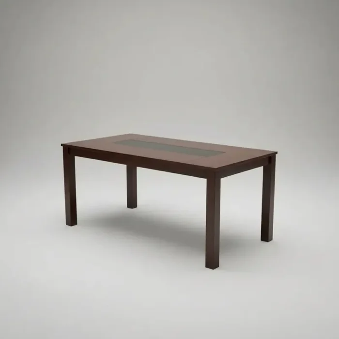 Mesa de comedor con vidrio negro - PRODUCTO CON DETALLES EN LA MADERA. en Marrón, Uruguay | Champagne Home, vista 3