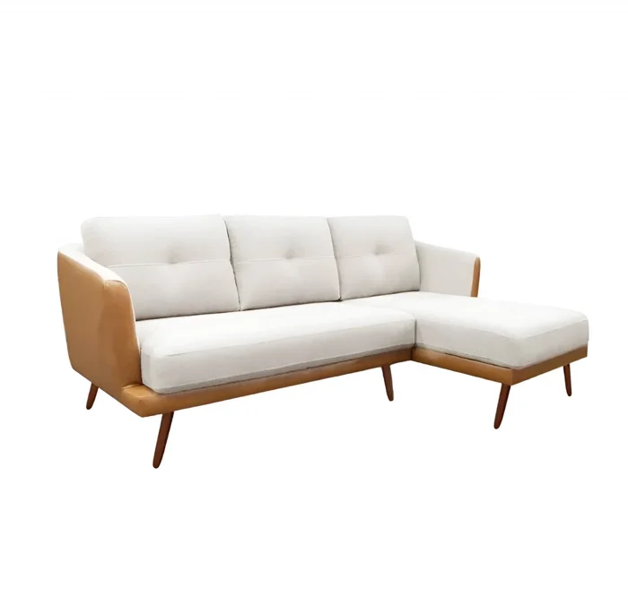 Sofá Con Chaise - Triunfo - 3 Cuerpos Marrón y beige - Chaise Izquierdo en Beige, Marrón - Sillones y sofás, Uruguay | Rústico Hogar