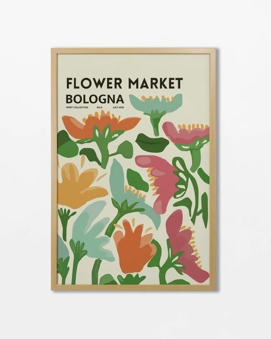 Flower Market - Bologna en Multicolor - Láminas, Uruguay | La Cuadrería