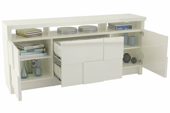 Aparador Barcelona 176cm con 2 Puertas y 2 Cajones 100% MDF en Blanco - Aparadores y recibidores, Uruguay | Balton, vista 5