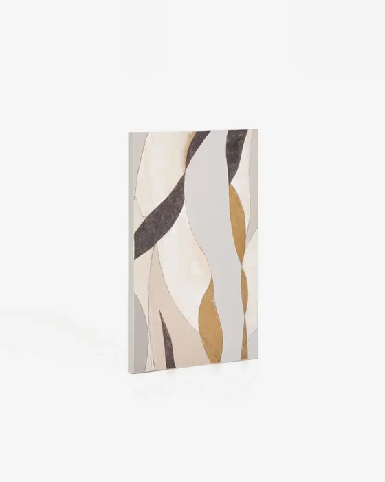 Lienzo abstracto Marvilo gris y mostaza 60 x 90 cm en Multicolor - Decoración de pared, Uruguay | Kavehome